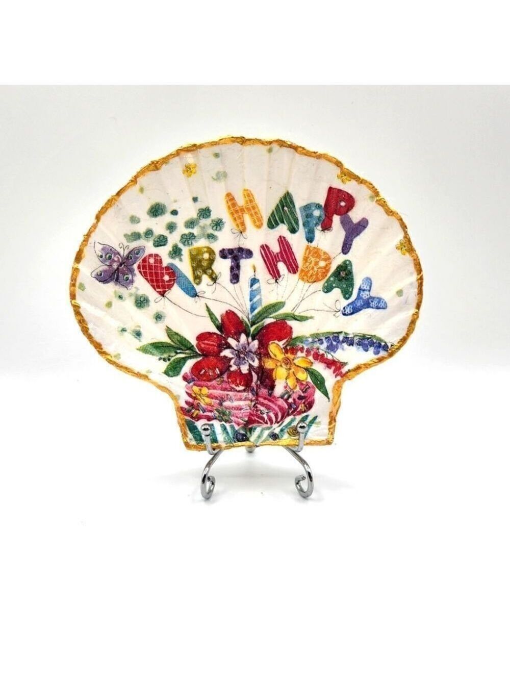 Decoupage Scalloped shell Happy Birthday 🎂 - Picture 1 of 1